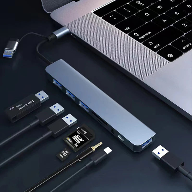 Multi-Port USB Hub with Audio Jack
