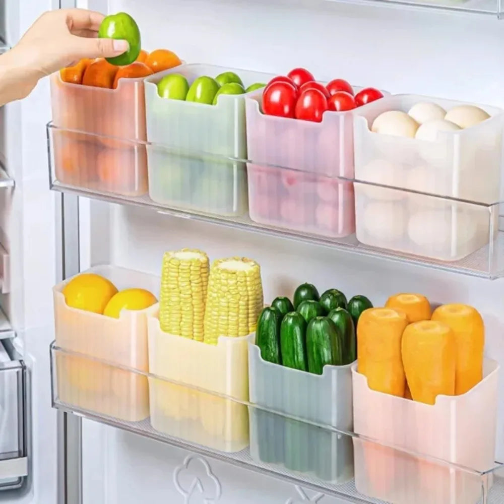 3Pcs BPA-Free Clear Refrigerator Storage Box Space-Saving Kitchen Organization Fridge Bin