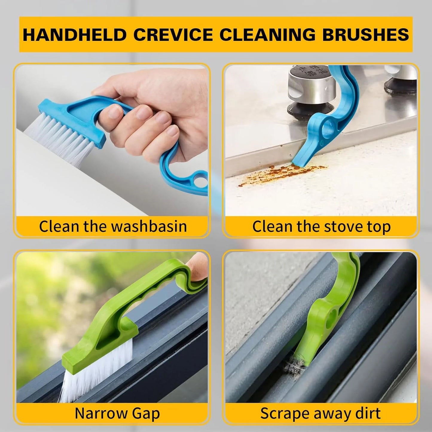 17pcs Multi-Purpose Crevice Cleaning Brush Set Kitchen Sink Faucet
