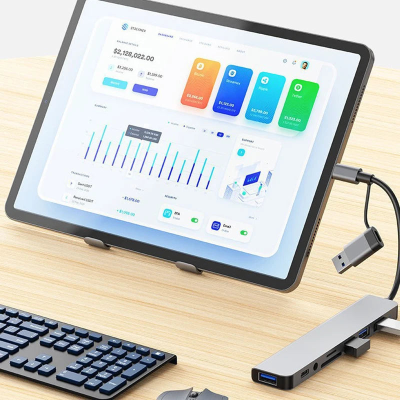 Multi-Port USB Hub with Audio Jack