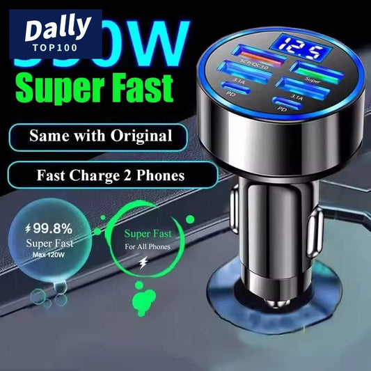 Fast USB-C Car Charger for All Phones