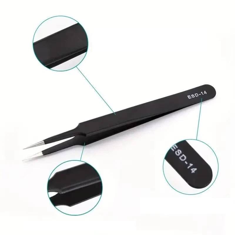Precision Tweezers Set - 6 Piece Stainless Steel