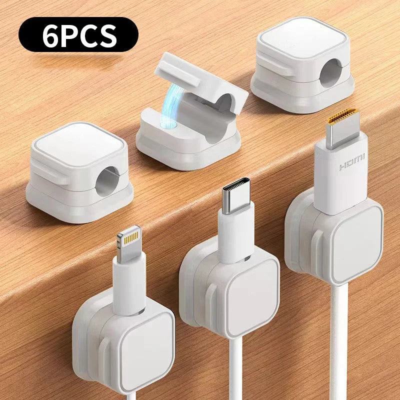 Magnetic Desk Cable Clips - 12 Pack