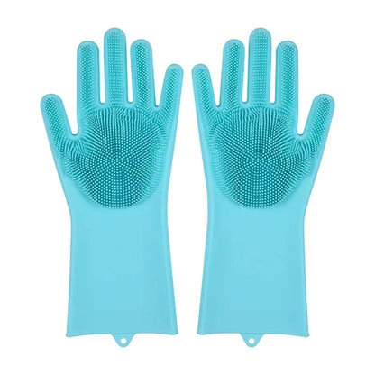 Silicone Dishwashing Gloves with Scrubbers