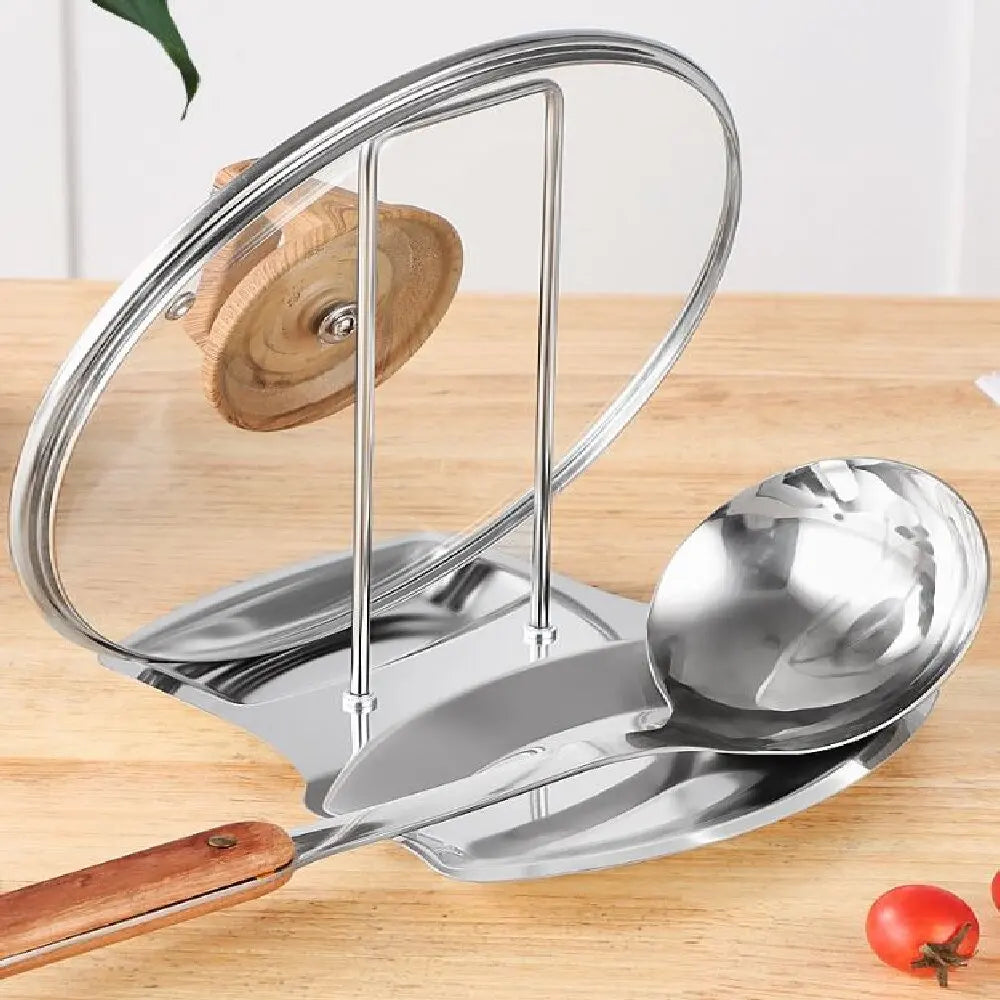 Compact Pot Lid & Utensil Organizer Rack