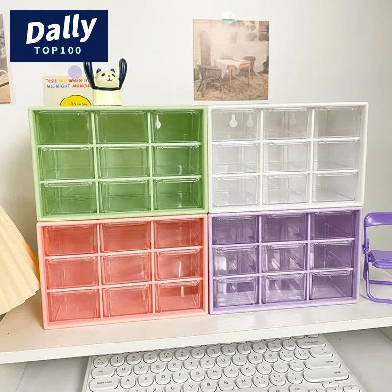 Clear 9-Drawer Desktop Organizer