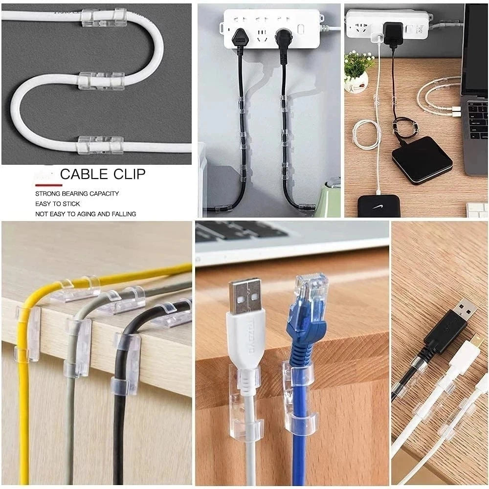 Self-Adhesive Cable Clips Organizer