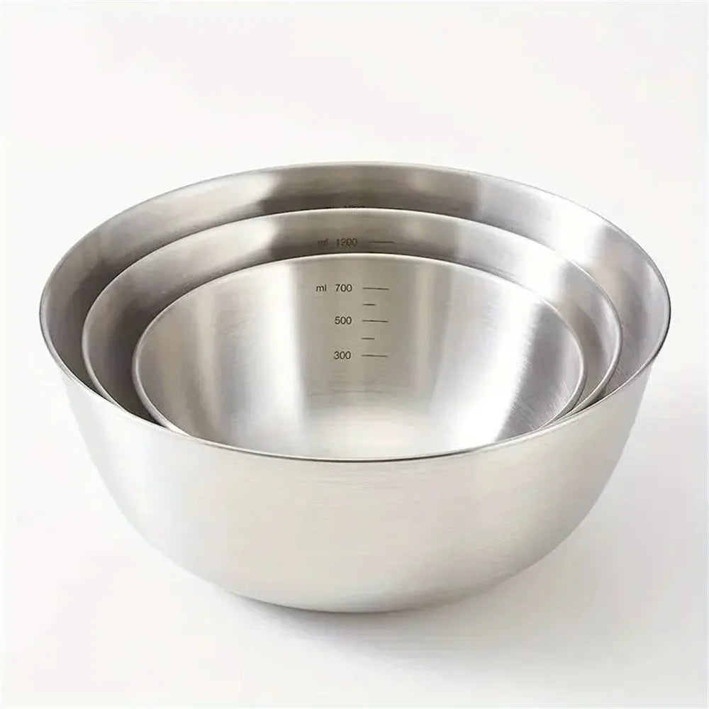 Stainless Steel Mixing Bowls with Scale