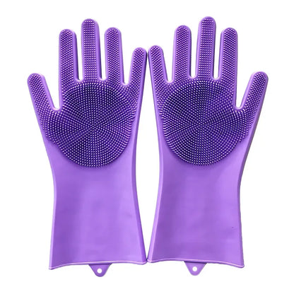 Silicone Dishwashing Gloves with Scrubbers