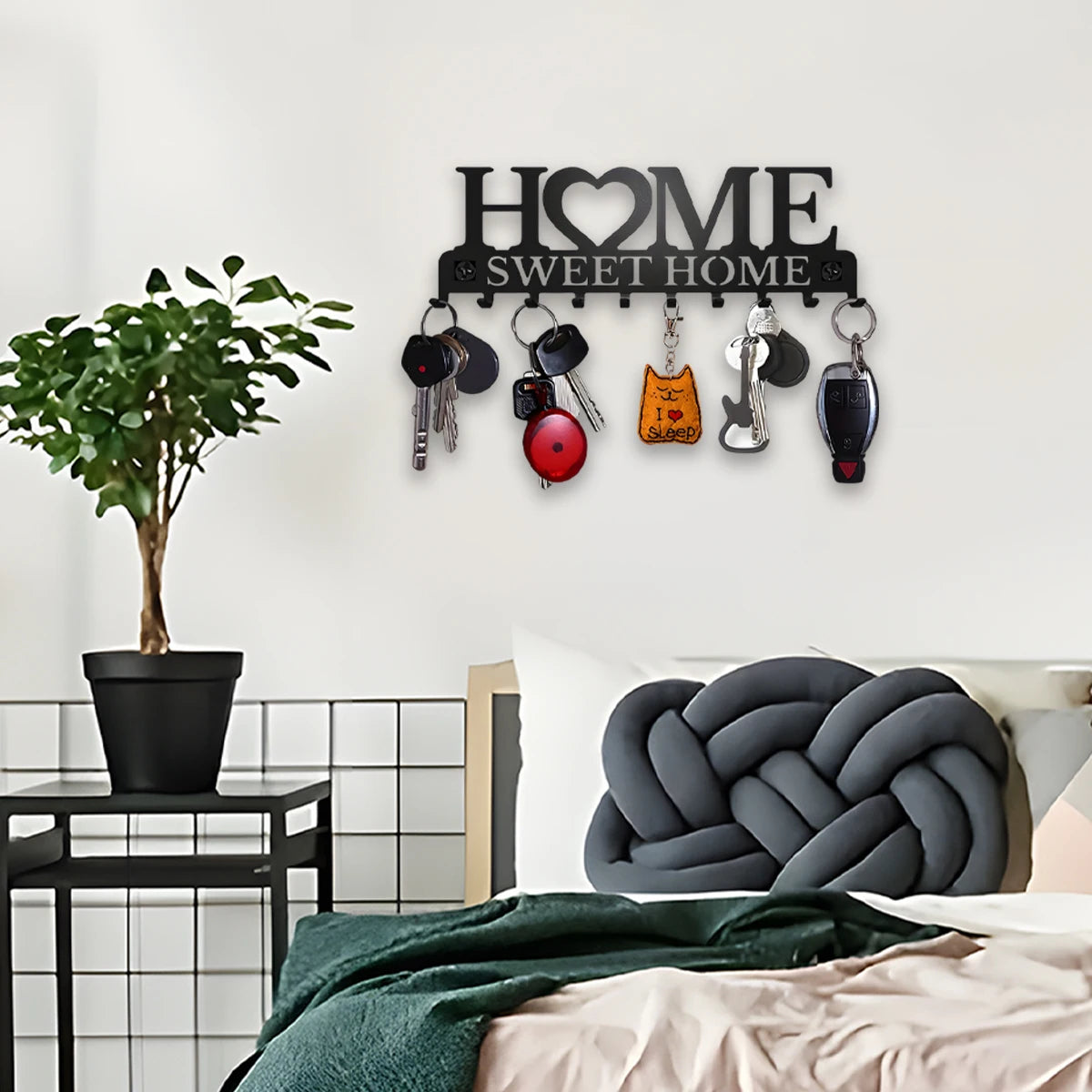 Elegant Black Key Holder Wall Mount
