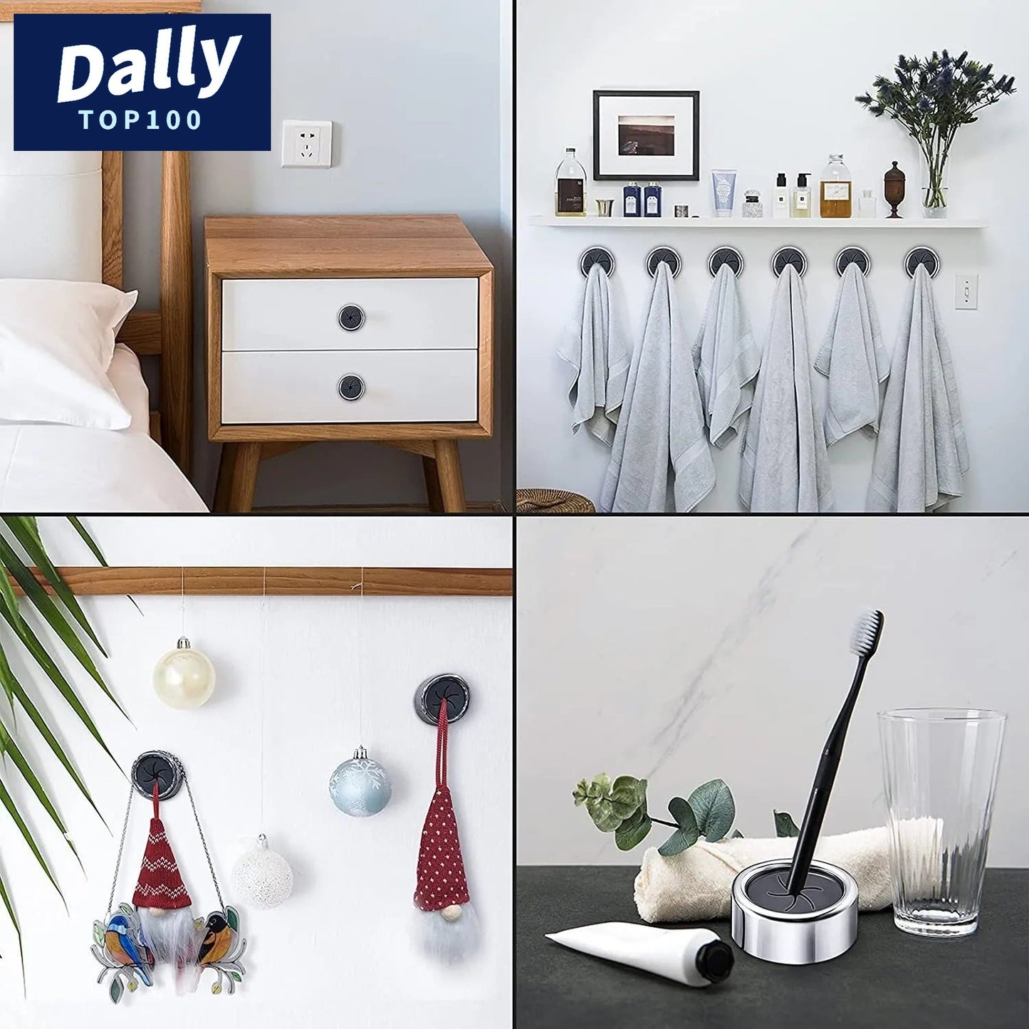 No-Drill Dishcloth Storage Clips Set of 3