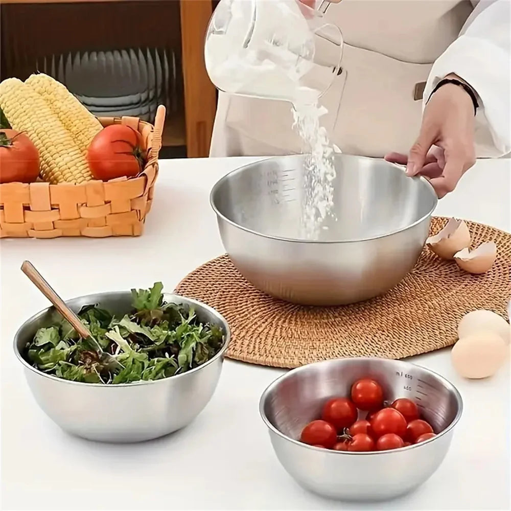 Stainless Steel Mixing Bowls with Scale