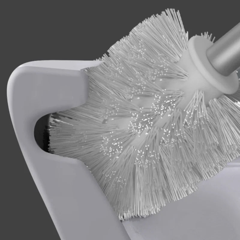 Space Aluminum Toilet Brush No Dead Corners - Wall Hanging Premium Set