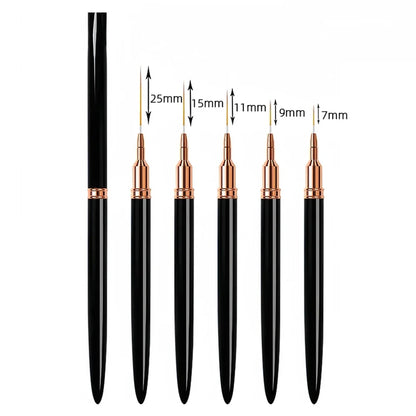 Precision Nail Art Liner Brush Set - 5 Pack