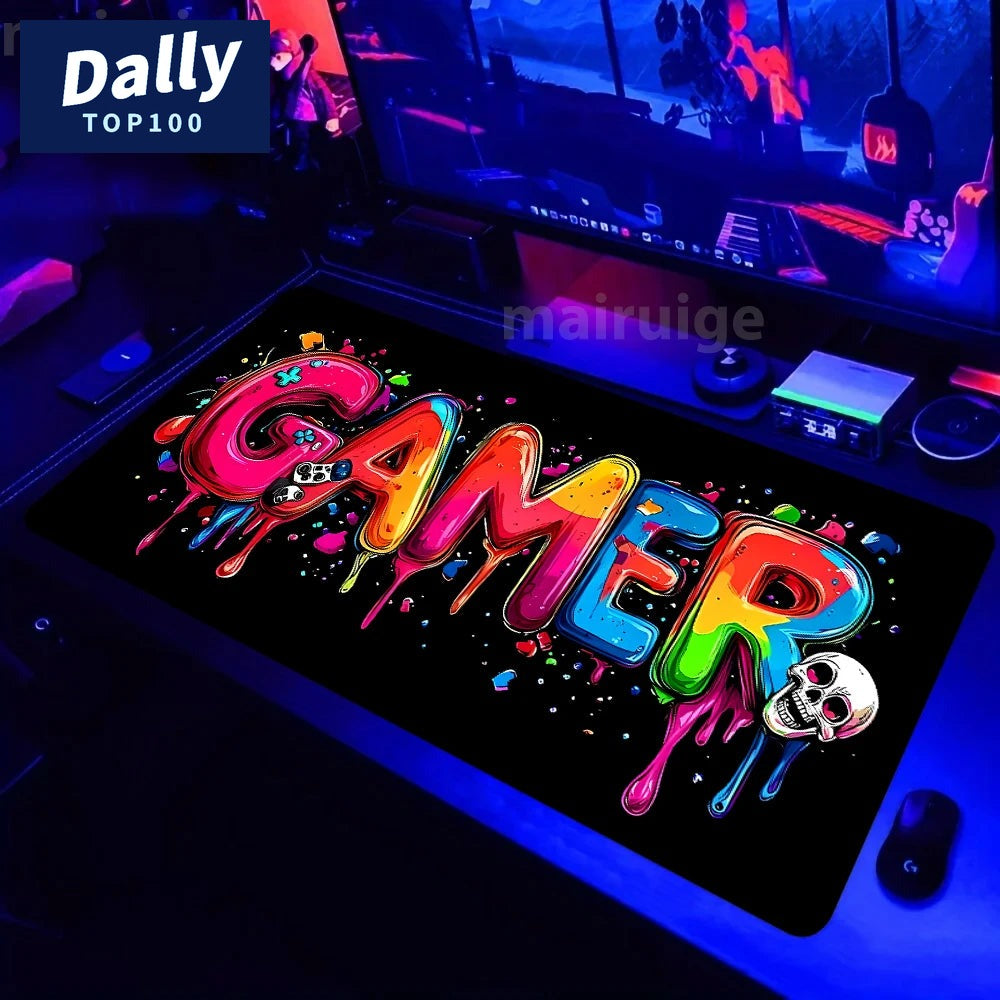 XXL Gaming Mouse Pad 90x40 - Vivid Gamepad Design Desk Mat