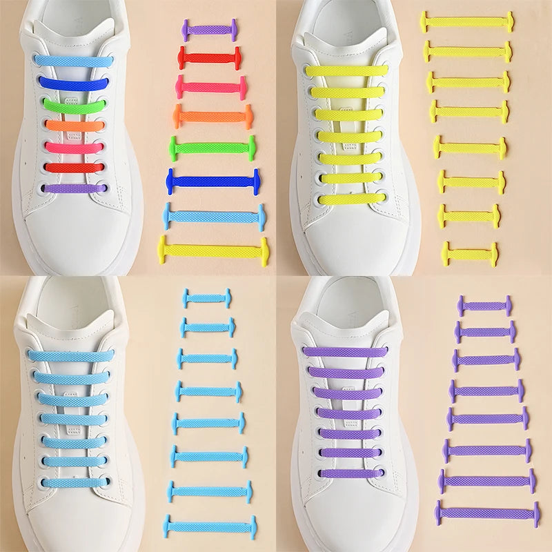 No-Tie Elastic Shoelaces - 16 Pack