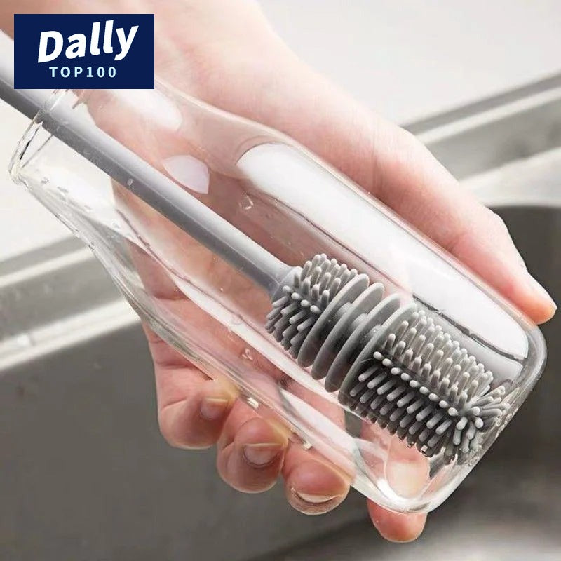 Long-Handle Silicone Bottle Brush Scrubber