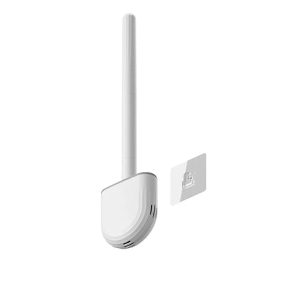 Wall Mounted Silicone Toilet Brush - Flat Head No Dead Corners