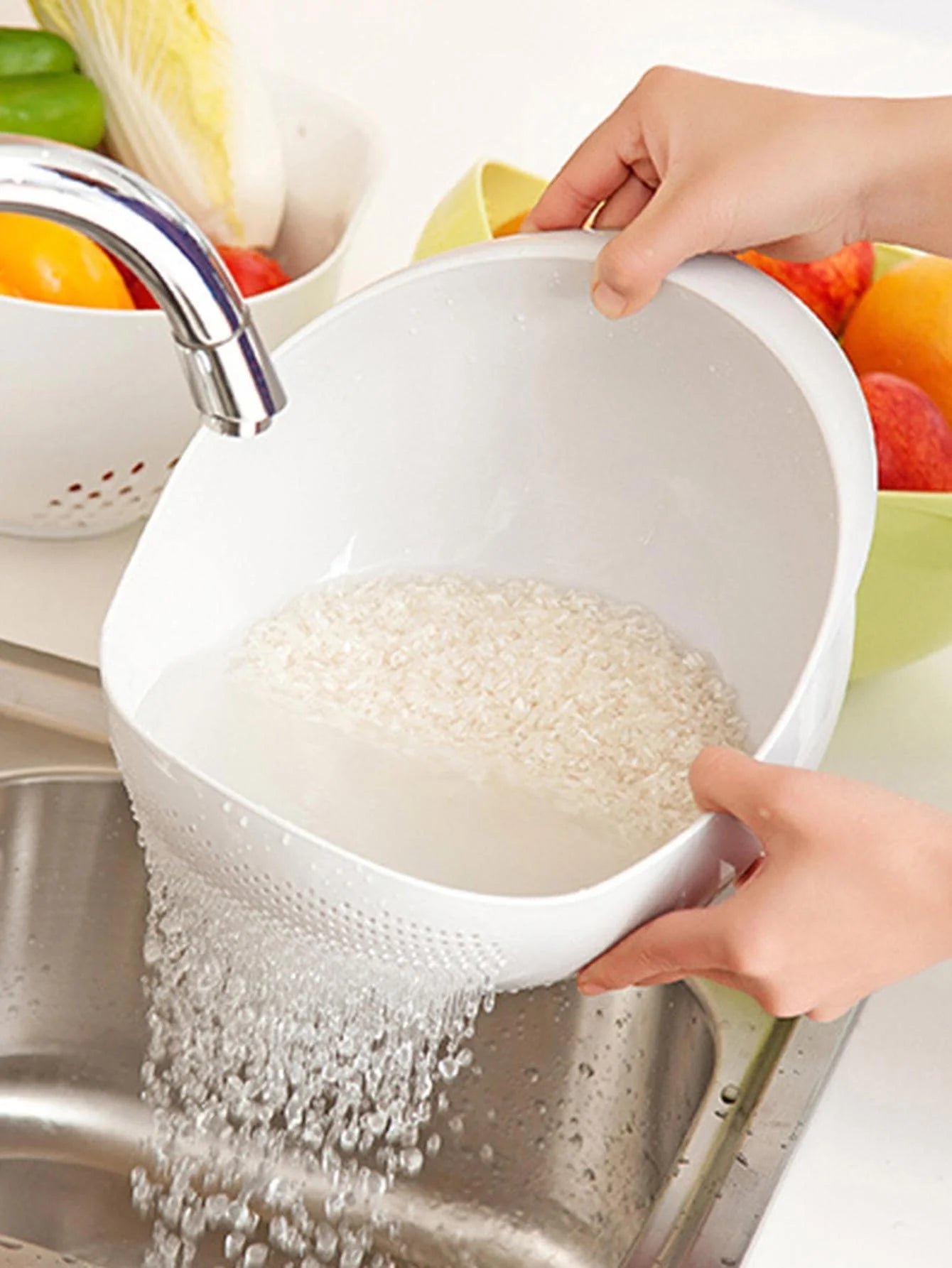 Colander Bowl with Handle - Drain & Wash