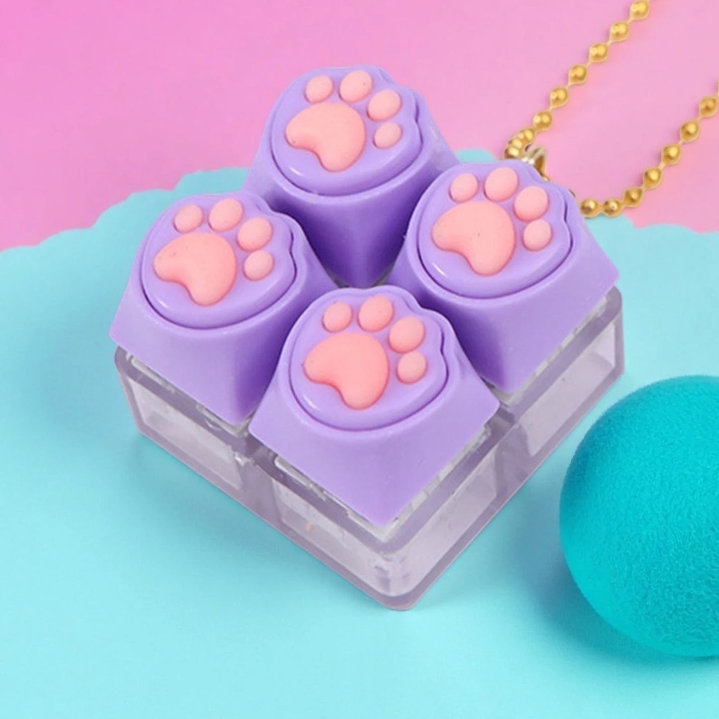 Silicone Cat Paw Fidget Keychain - Stress Relief Toy