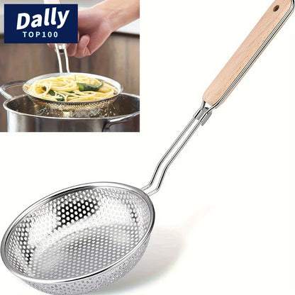 Fine Mesh Skimmer Spoon with Wooden Handle