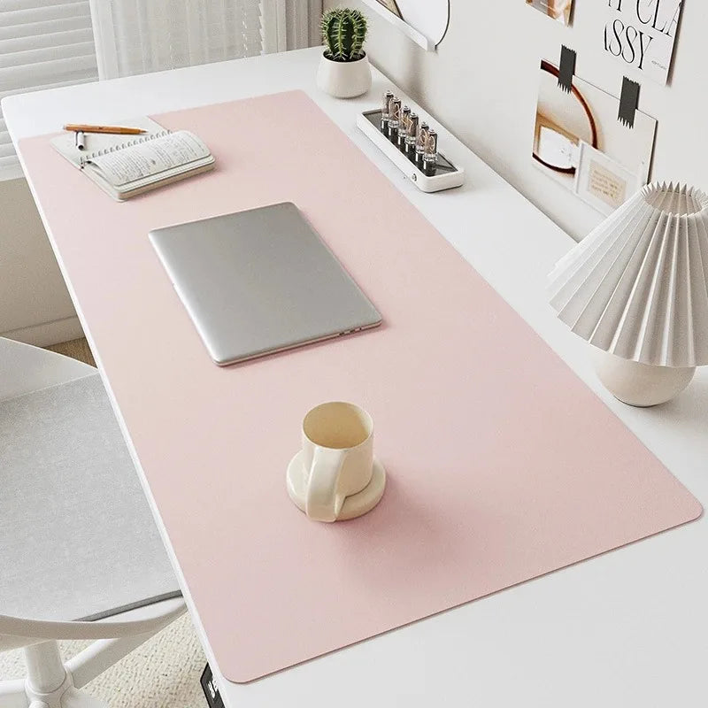 PU Leather Mouse Pads Desk Mat for Office Solid Color Gaming Waterproof Non-Slip