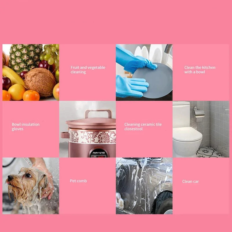 Silicone Dishwashing Gloves with Scrubbers