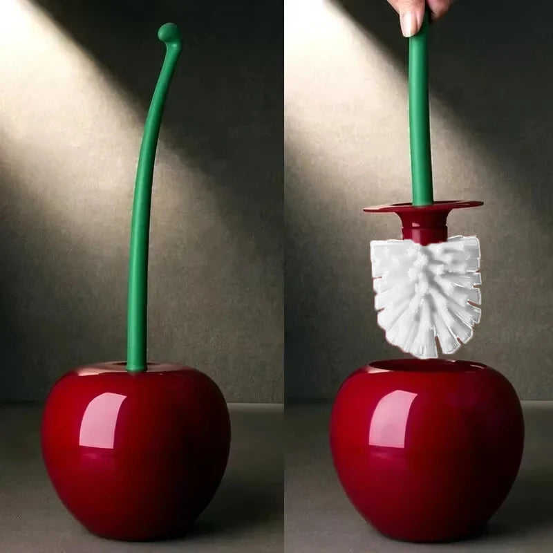 Cherry Red Toilet Brush & Holder Set