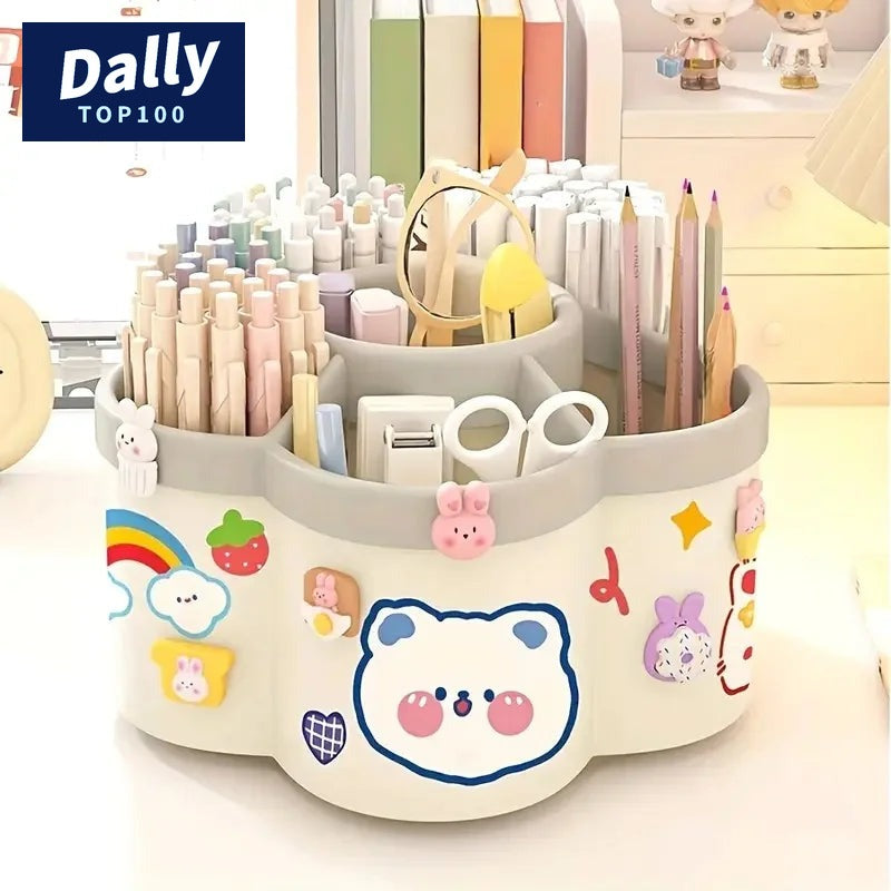 360° Rotating Desk Organizer with Storage