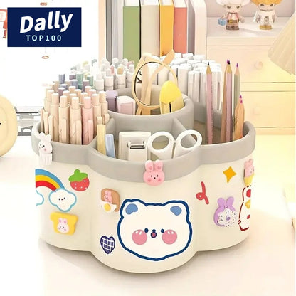 360° Rotating Desk Organizer with Storage