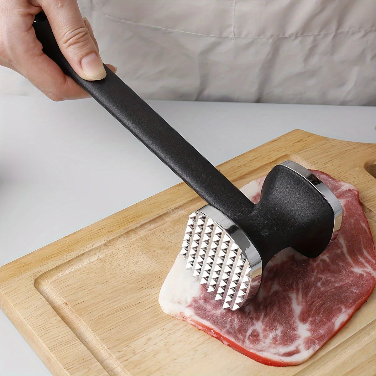 Dual-Sided Meat Tenderizer with Grip Handle