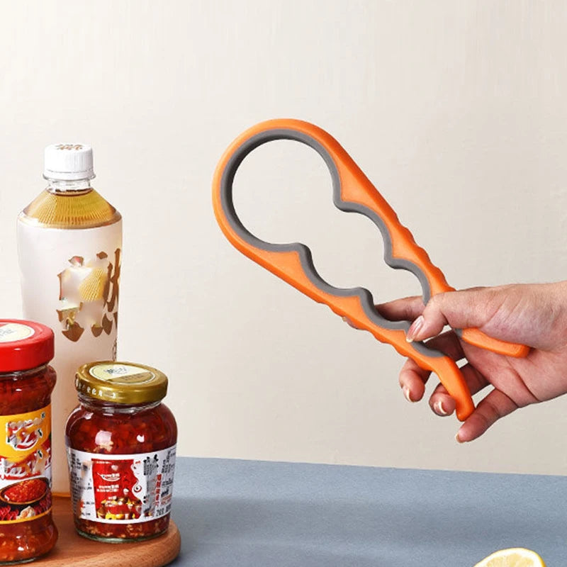 Multifunctional 4-in-1 Kitchen Tool Jar Gripper Lid Opener Can Opener Bottle Opener