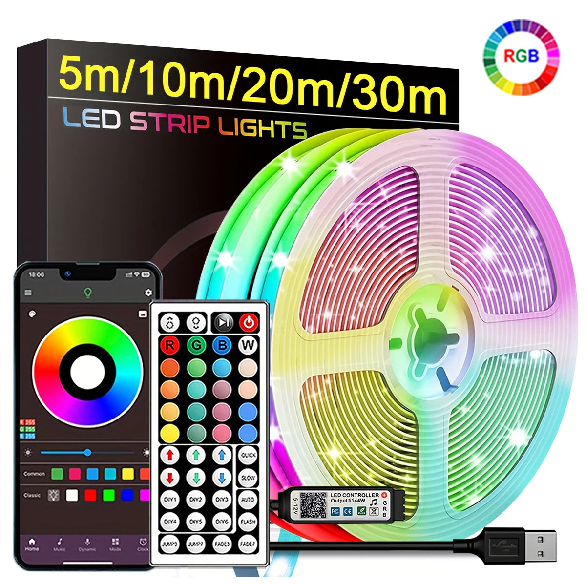 RGB LED Strip Lights App Control