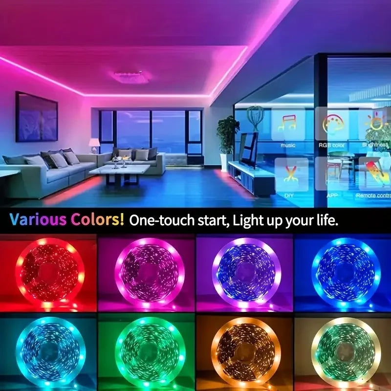 Smart RGB LED Strip Lights with App Control - Room Glow