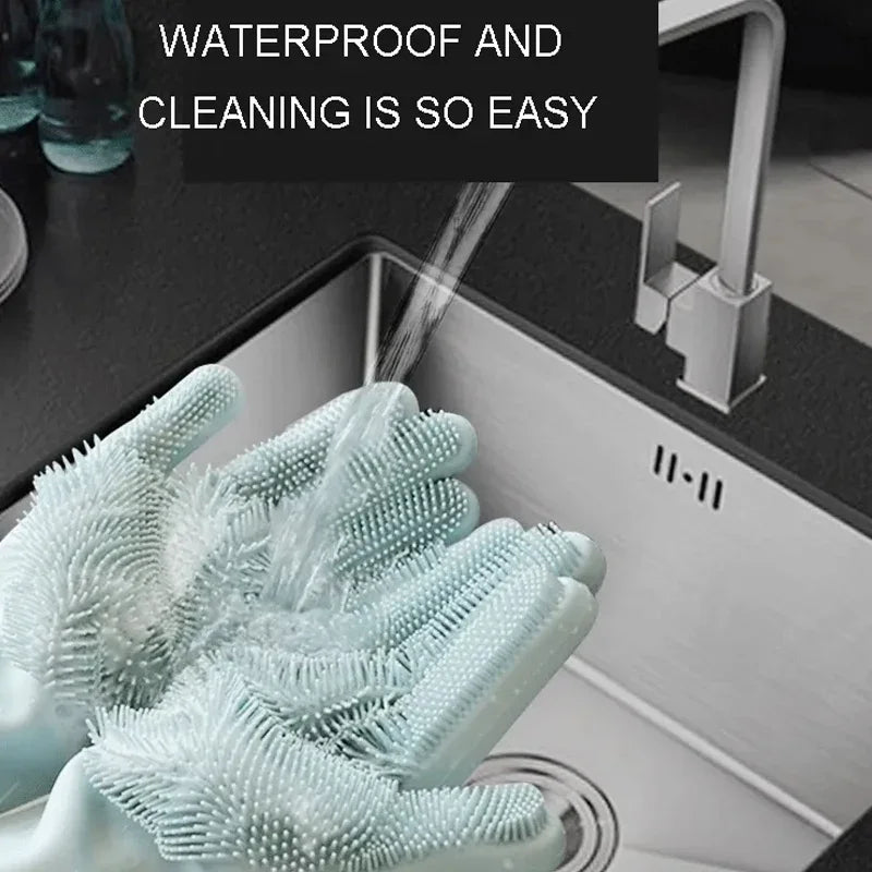 Silicone Dishwashing Gloves with Scrubbers