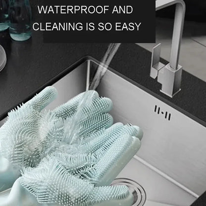 Silicone Dishwashing Gloves with Scrubbers
