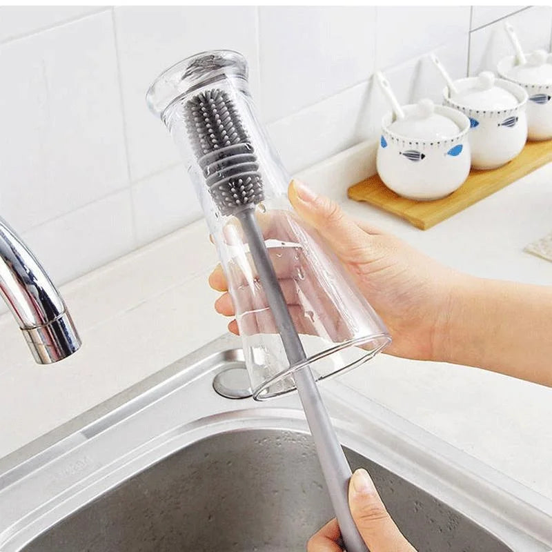 Long-Handle Silicone Bottle Brush Scrubber