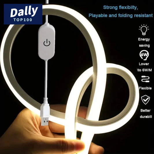 Dimmable LED Neon Strip Light with Touch Control - USB Powered
