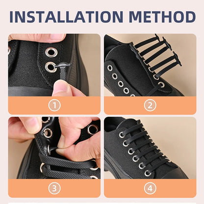 No-Tie Elastic Shoelaces - 16 Pack