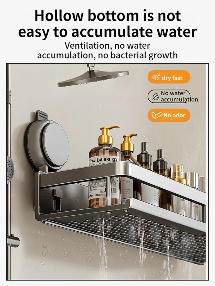 Multi-functional Bathroom Shelf with Suction Cup No Drill Shower Caddy