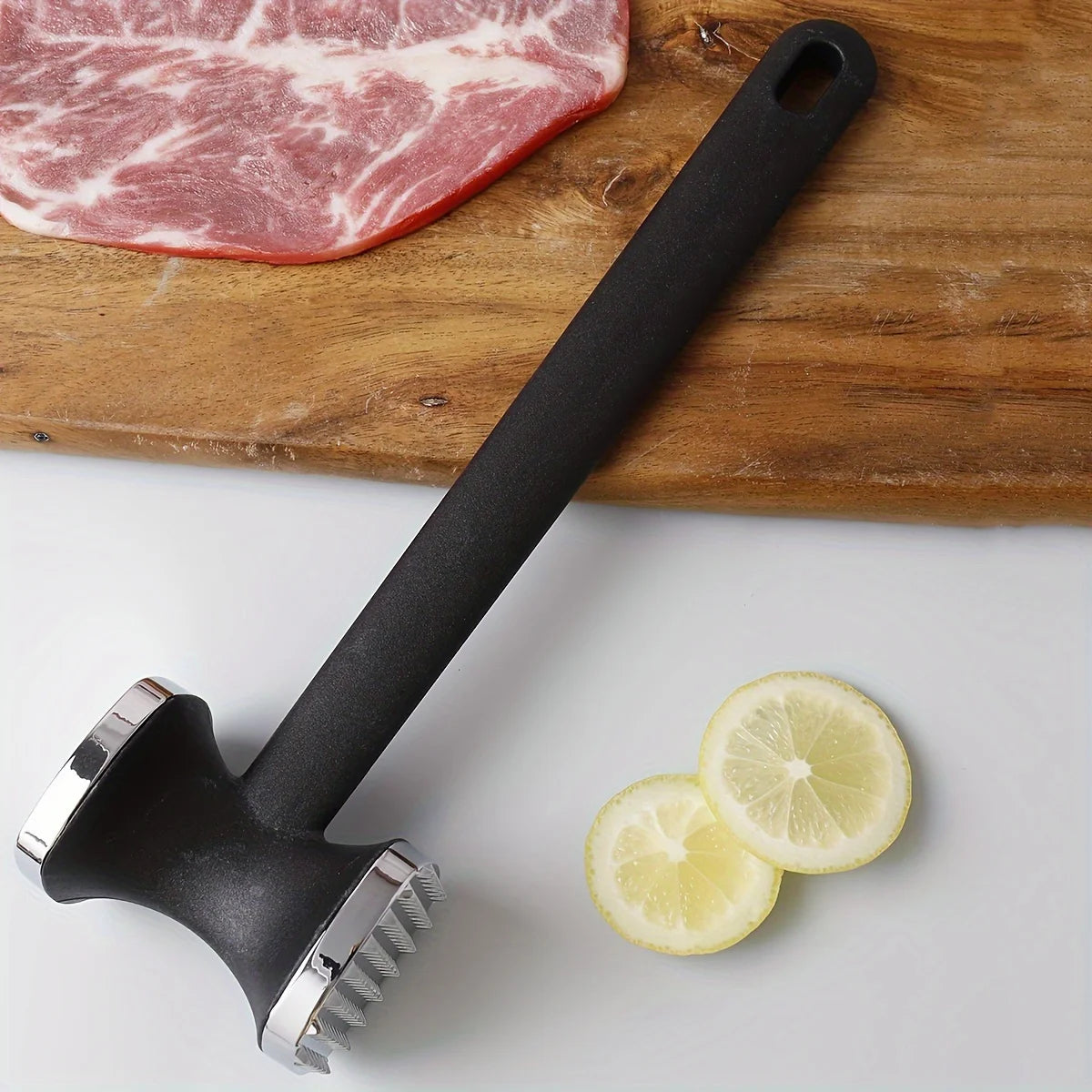 Dual-Sided Meat Tenderizer with Grip Handle