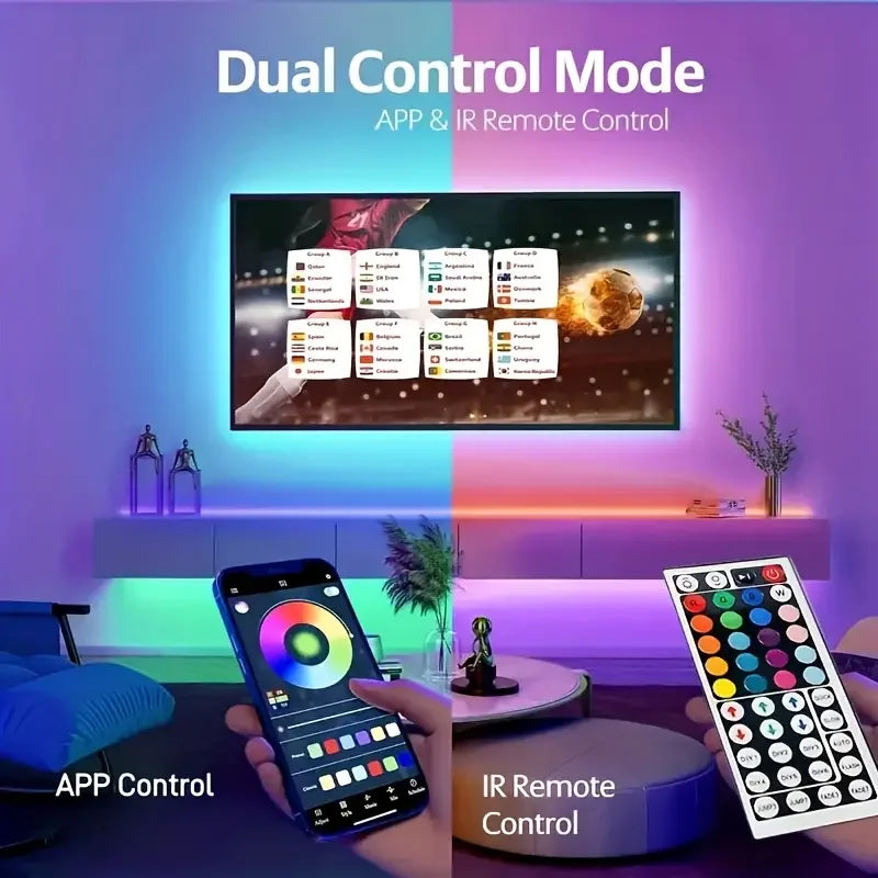 Smart RGB LED Strip Lights with App Control - Room Glow