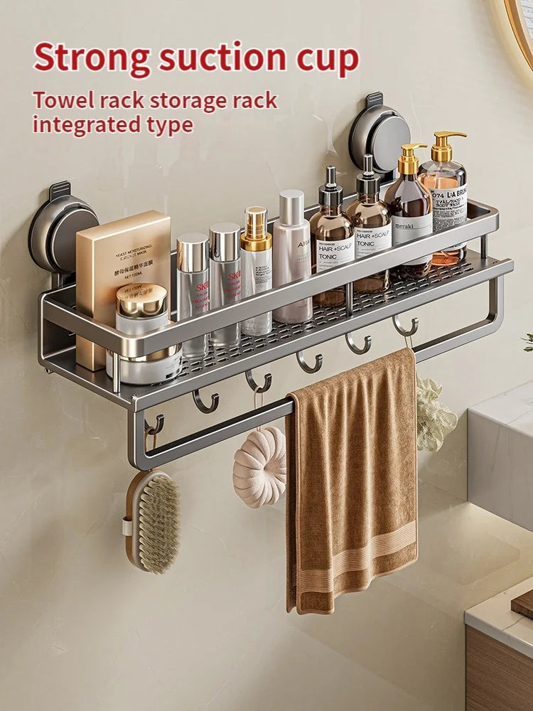 Multi-functional Bathroom Shelf with Suction Cup No Drill Shower Caddy