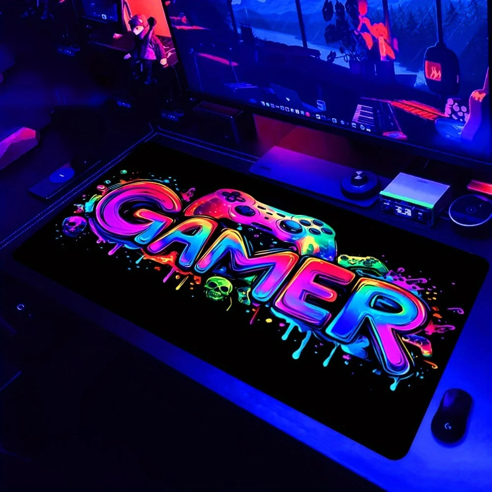 XXL Gaming Mouse Pad 90x40 - Vivid Gamepad Design Desk Mat