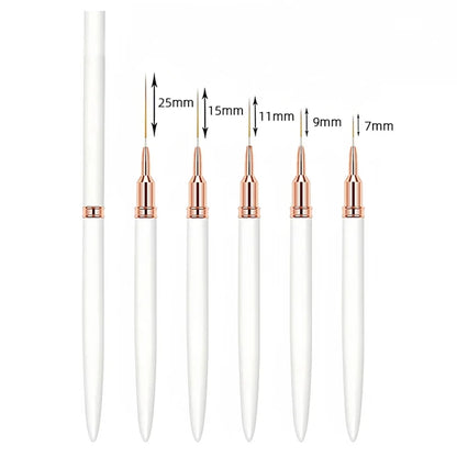 Precision Nail Art Liner Brush Set - 5 Pack
