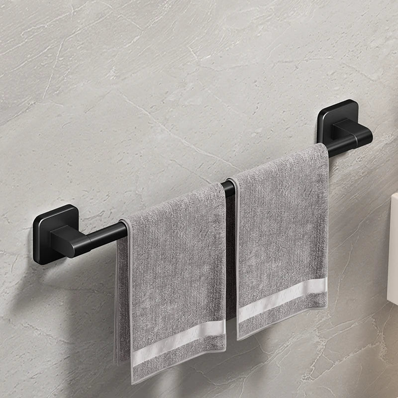 No-Drill Adhesive Towel Bar – Matte Black