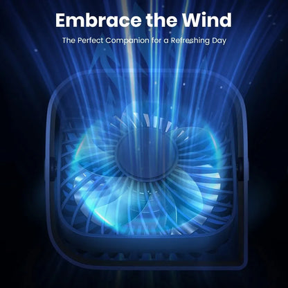 Mini USB Desk Fan, 3-Speed Quiet Portable Fan with 360° Rotation