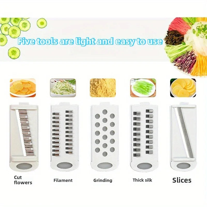 Adjustable Mandoline Slicer - 5 Blades