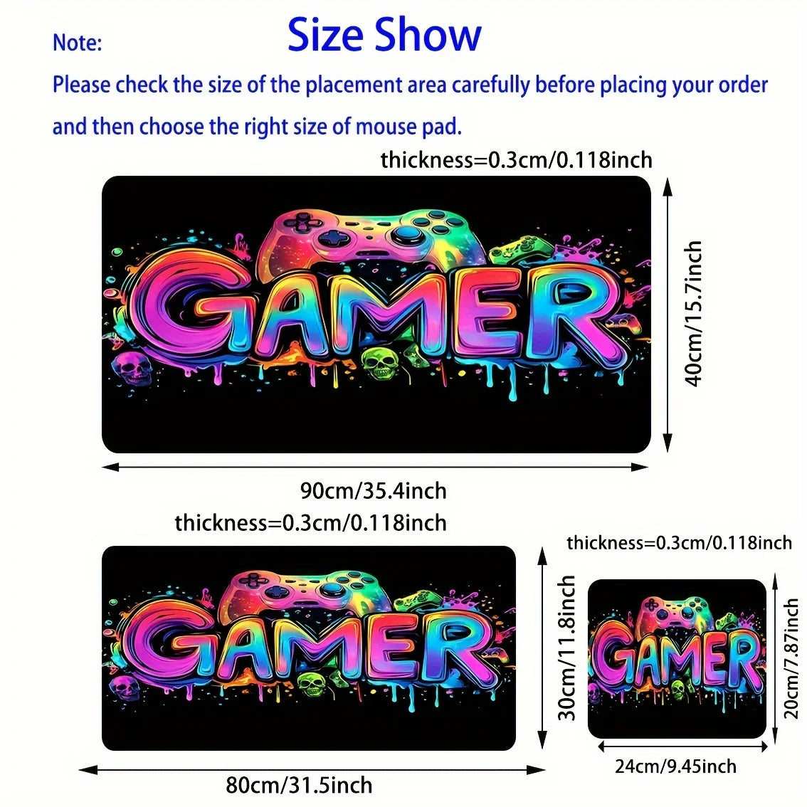 XXL Gaming Mouse Pad 90x40 - Vivid Gamepad Design Desk Mat