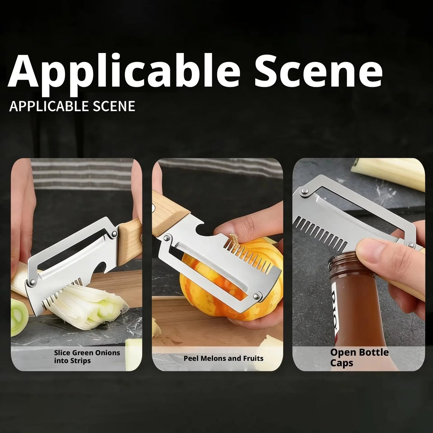 Sharp Dual Peeler & Slicer with Wooden Handle